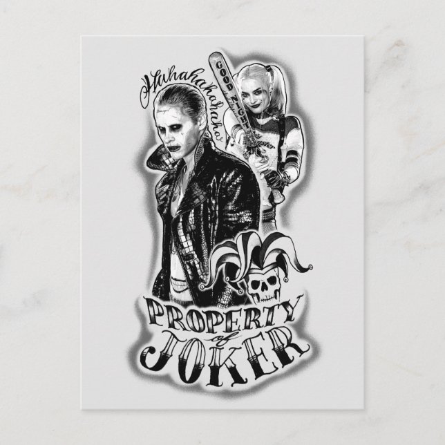 SquadJoker & Harley | Airbrush Tattoo Postkarte (Vorderseite)