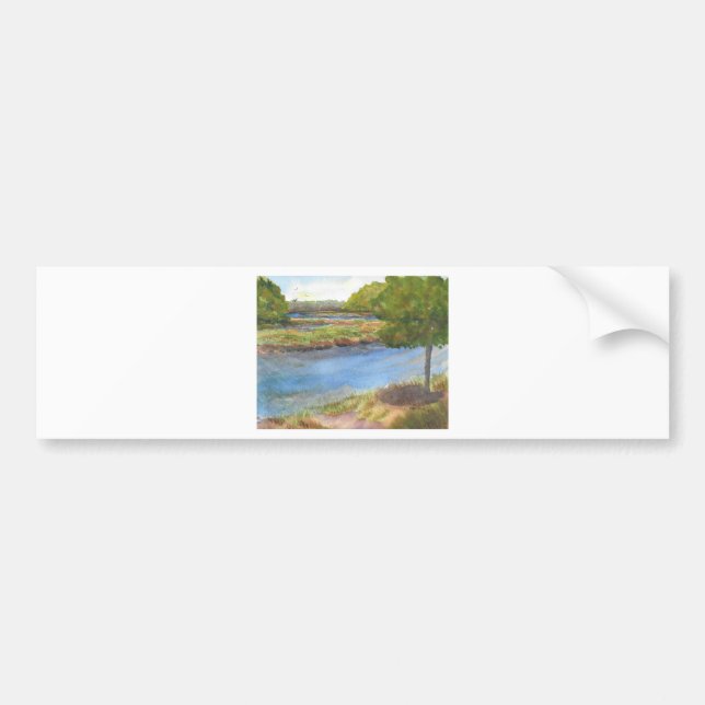 Squamscott River bei Newfields 31 juli 2015 Autoaufkleber (Vorne)