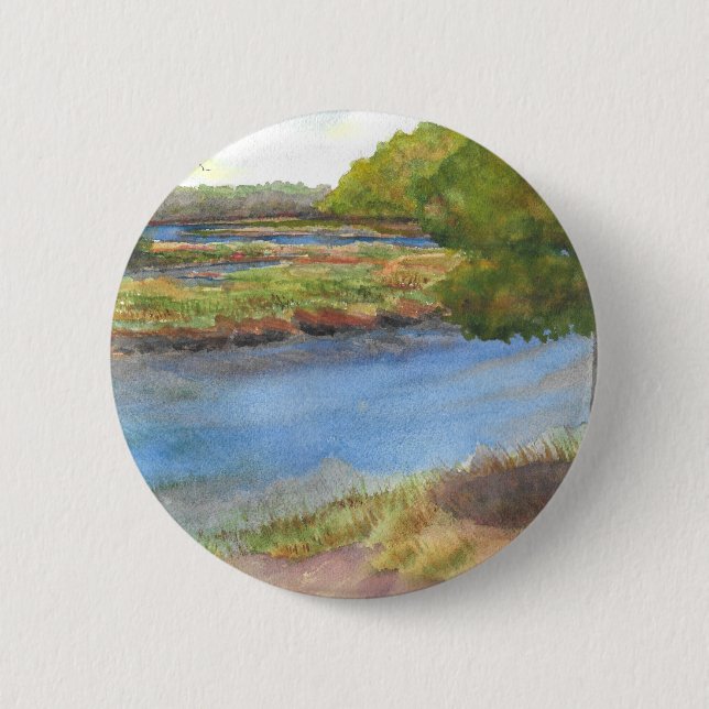 Squamscott River bei Newfields 31 juli 2015 Button (Vorderseite)