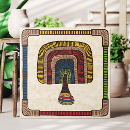 Square Abstract Mushroom Leinwanddruck