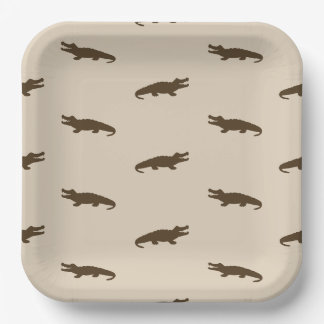 Square Alligator Paper Plates - 9in Pappteller