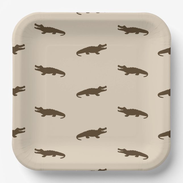 Square Alligator Paper Plates - 9in Pappteller (Vorderseite)