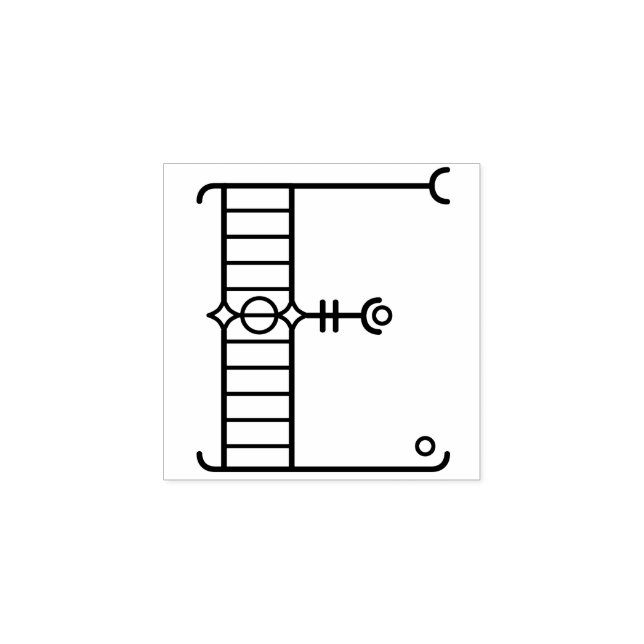 Square Art Deco Letter E Monogram Gummistempel (Prägung)