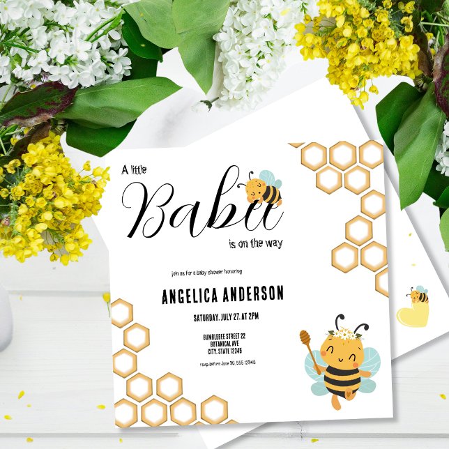 Square Babee auf dem Weg Babydusche Einladung (Von Creator hochgeladen)