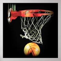 Square Basketball Ball & Net