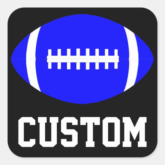 Square Blue Football Sticker Team Party Banquet (Vorderseite)