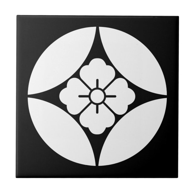 Square Blume in sieben Schätzen Fliese (Vorderseite)