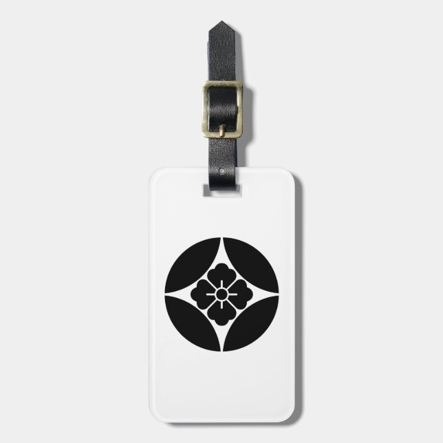 Square Blume in sieben Schätzen Gepäckanhänger (Vorderseite vertikal)
