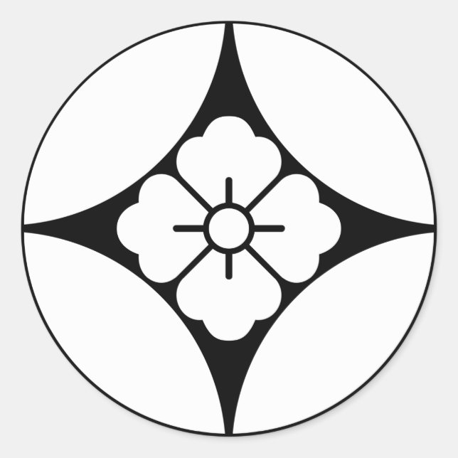 Square Blume in sieben Schätzen Runder Aufkleber (Vorderseite)