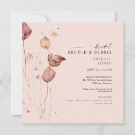 Square Blush Bridal Brunch & Bubbly Dusche Einladung