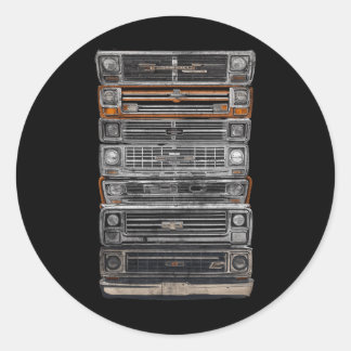 Square Body Truck Eine amerikanische Legende Clic Runder Aufkleber