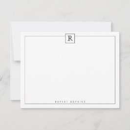 Square Border Black Note Card Mitteilungskarte