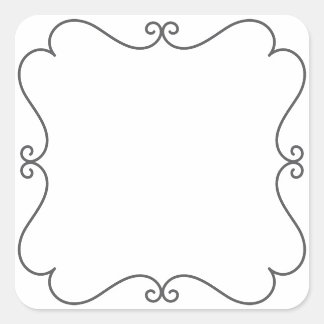 Square Border Quadratischer Aufkleber (Vorderseite)
