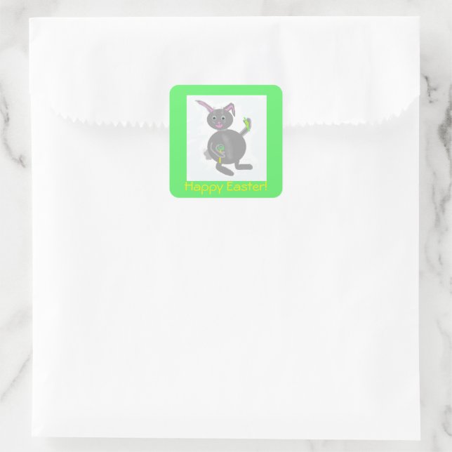 Square Bunny Easter Stickers (Tasche)