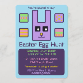 Square Bunny Ostereier Eizelljagd Einladung