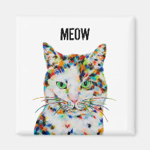 Square Cat Meow Magnet