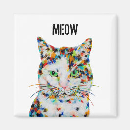 Square Cat Meow Magnet