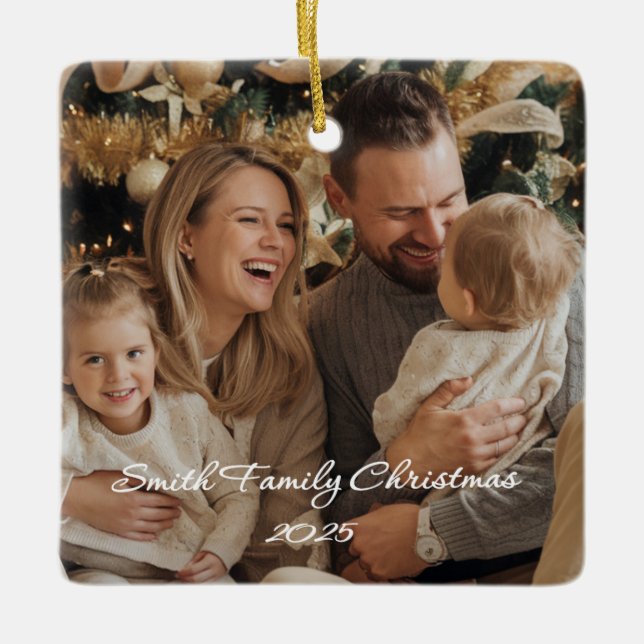 Square Ceramic Ornament (Vorderseite)