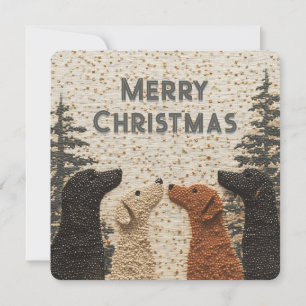 Square Christmas Card Niedliche Labrador Hunde Feiertagskarte