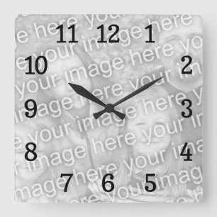 Square Clock Template Quadratische Wanduhr