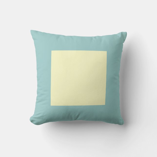 Square Colors - Blassgelb auf Lt Blue Green Kissen (Vorderseite)