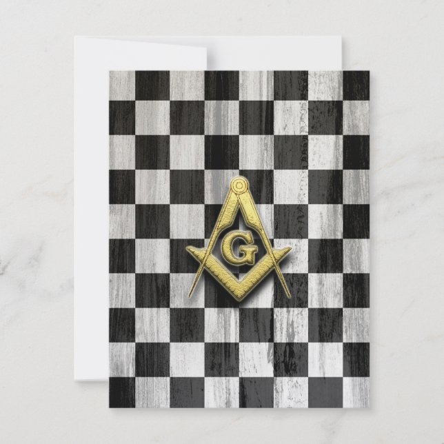 Square Compass und Schachbretts Dankeskarte (Vorderseite)