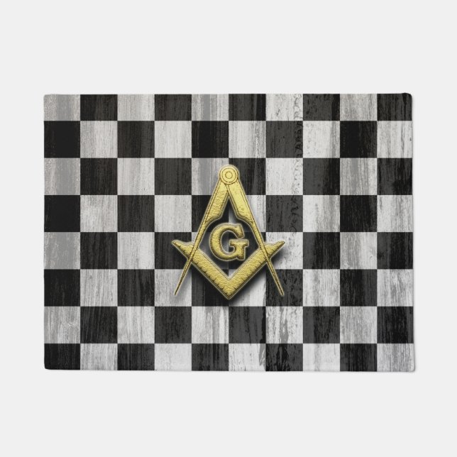 Square Compass und Schachbretts Fußmatte (Vorderseite)