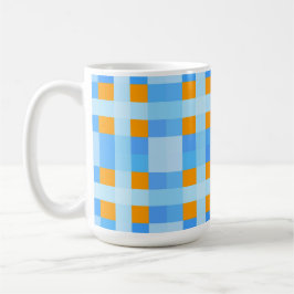 Square Crosses Karo 10 Blue Orange Kaffeetasse