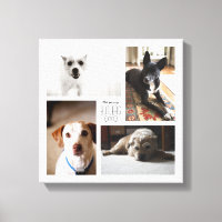 Square Custom Family Pet 4-Foto-Leinwand