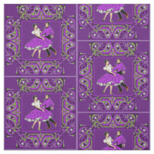 Square Dance Couple Lila und Lila Bandana 2 Stoff