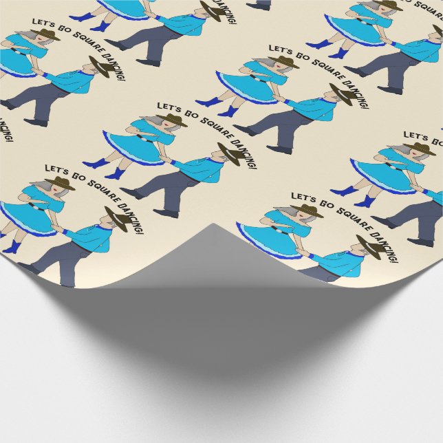 Square Dance Paar Geschenkpapier (Ecke)