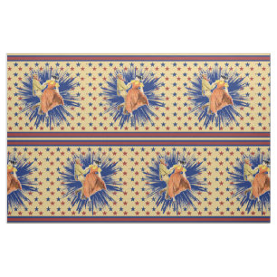 Square Dance Swing Dance Couple Star Strip 9" Stoff
