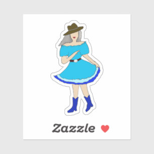 Square Dance Woman Aufkleber