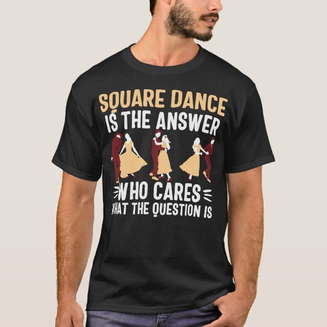 Square Dance women Männer T - Shirt Tanzpaar (Vorderseite)