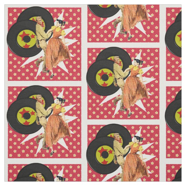 Square Dancers oder Swing Tänzer mit Platten weiß Stoff (Muster)