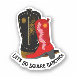 Square Dancing Boots Aufkleber