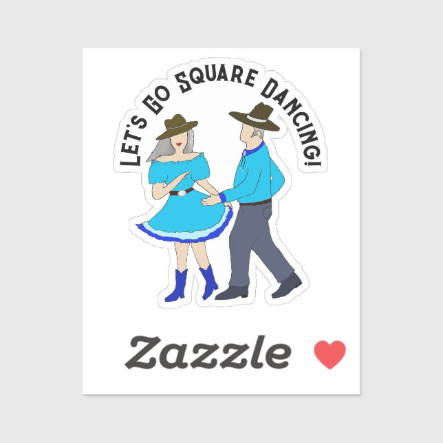 Square Dancing Couple Aufkleber (Blatt)