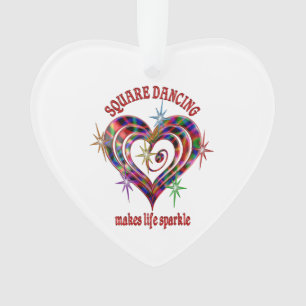 Square Dancing Glitzern Ornament