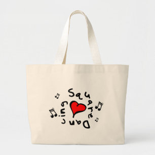 Square-Dancing I Herz-Liebe Geschenk Jumbo Stoffbeutel
