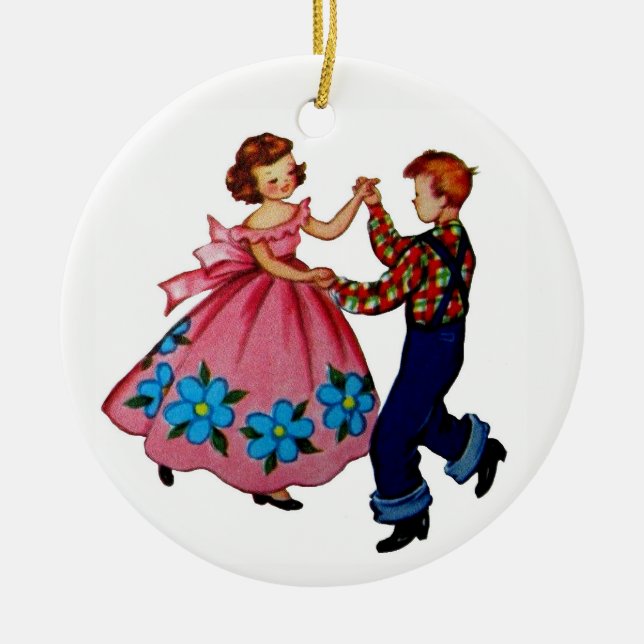 Square Dancing Keramik Ornament (Vorne)