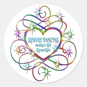 Square Dancing macht Leben sparkle Runder Aufkleber