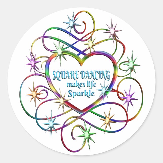 Square Dancing macht Leben sparkle Runder Aufkleber (Vorderseite)