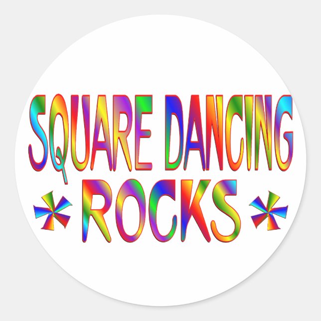 Square Dancing Rocks Runder Aufkleber (Vorderseite)