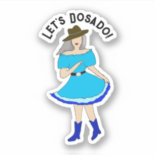 Square Dancing Woman Aufkleber