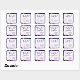 Square Dankeschön Business-Sticker - Marmordesign Quadratischer Aufkleber