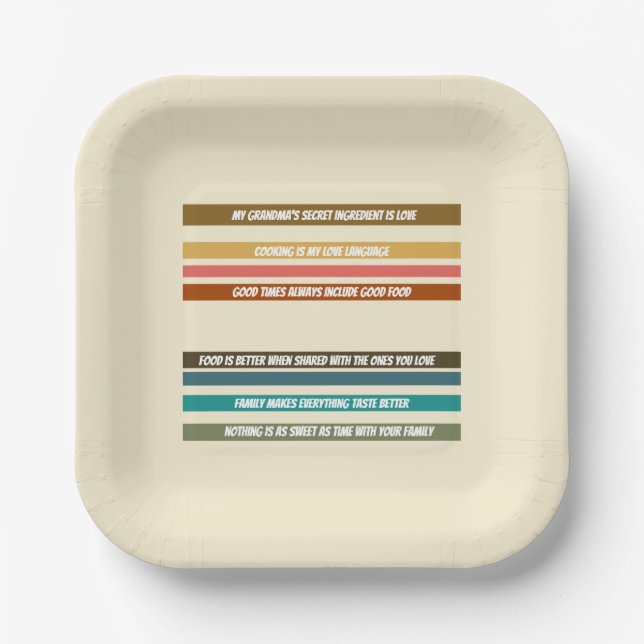 Square Dessert Plate Miami Sherbet Collection Pappteller (Vorderseite)