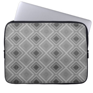 Square Diamond Monotone Black Gray Laptopschutzhülle