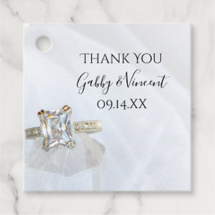 Square Diamond Ring and Pillar Crystal Wedding Geschenkanhänger
