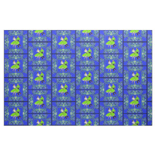 Square Dong Couple Green und Blue Bandana 2 Stoff