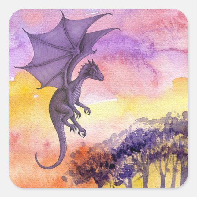 Square Dragon Sticker (Vorderseite)